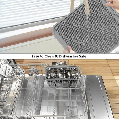 4-in-1 Silicone Mat: Air Fryer & Coffee Maker, 12"x12", Black