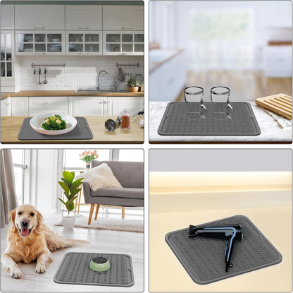 4-in-1 Silicone Mat: Air Fryer & Coffee Maker, 12"x12", Black