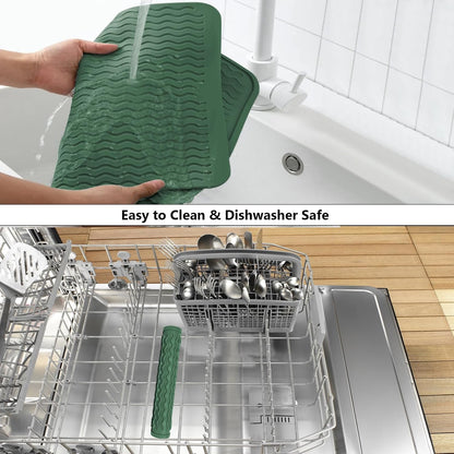 4-in-1 Silicone Mat: Air Fryer & Coffee Maker, 12"x12", Black