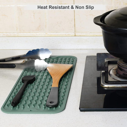 4-in-1 Silicone Mat: Air Fryer & Coffee Maker, 12"x12", Black