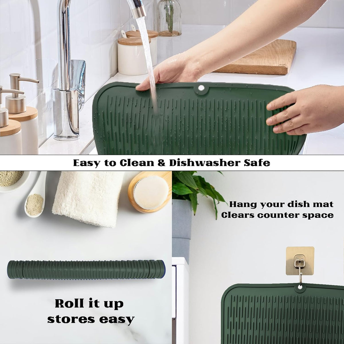 4-in-1 Silicone Mat: Air Fryer & Coffee Maker, 12"x12", Black