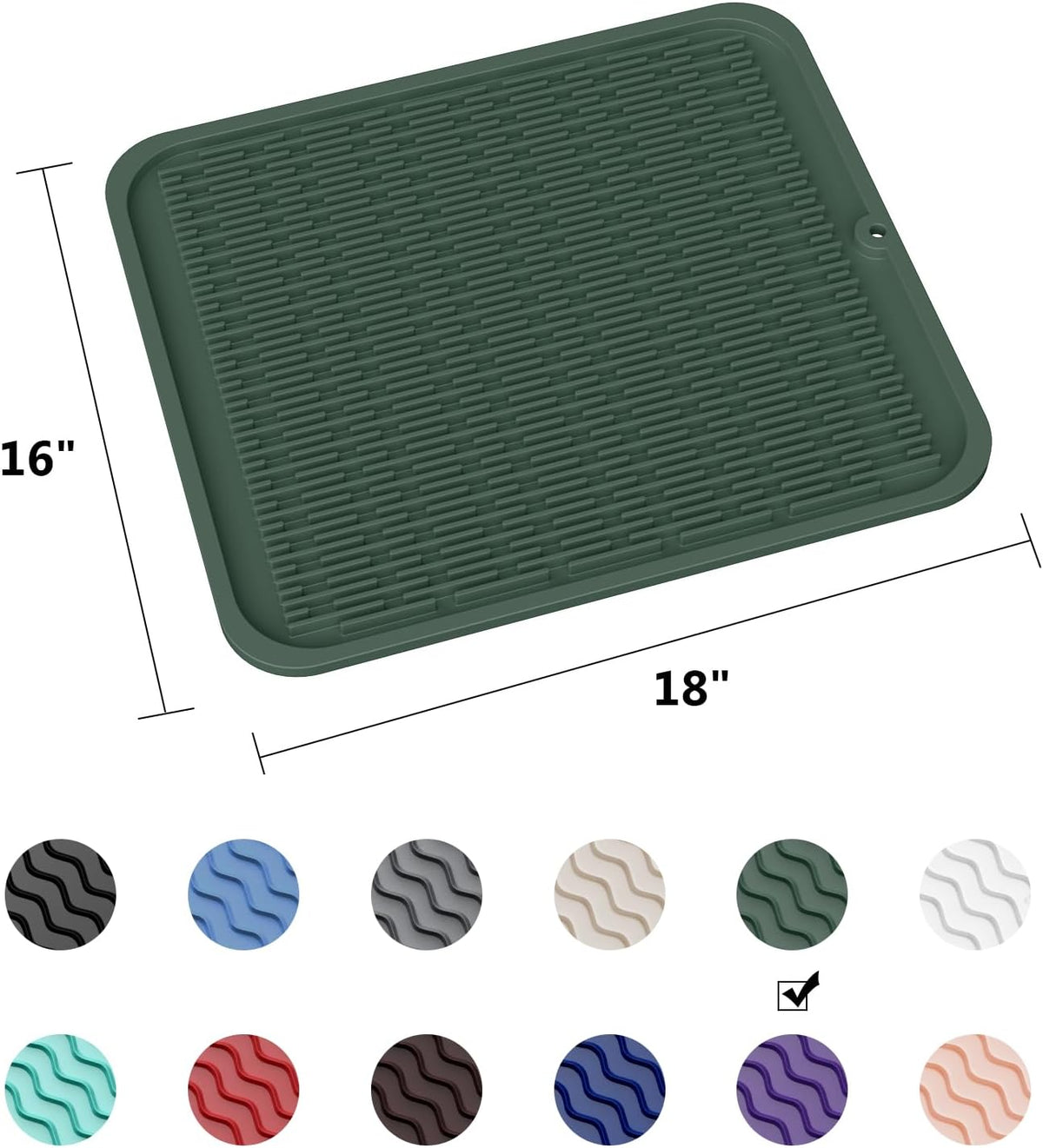 4-in-1 Silicone Mat: Air Fryer & Coffee Maker, 12"x12", Black