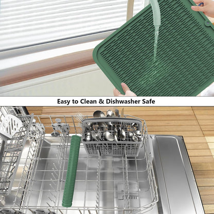 4-in-1 Silicone Mat: Air Fryer & Coffee Maker, 12"x12", Black