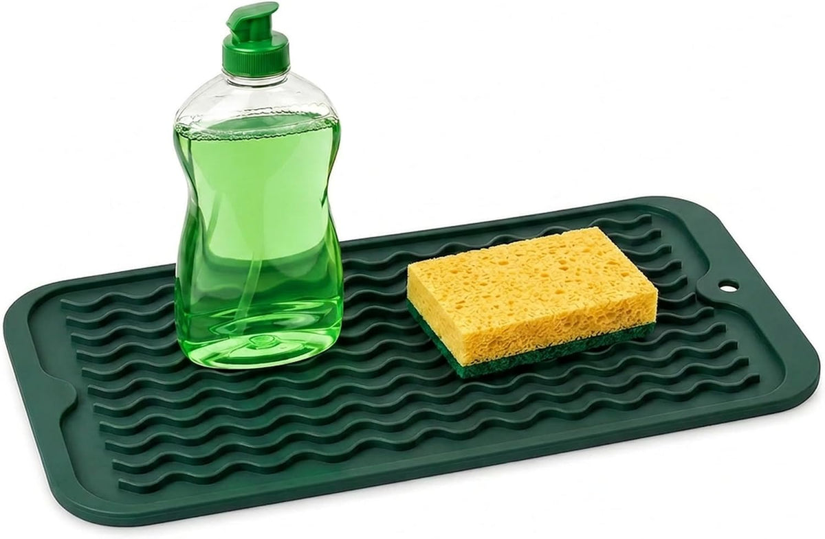4-in-1 Silicone Mat: Air Fryer & Coffee Maker, 12"x12", Black