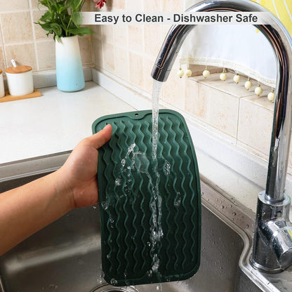 4-in-1 Silicone Mat: Air Fryer & Coffee Maker, 12"x12", Black
