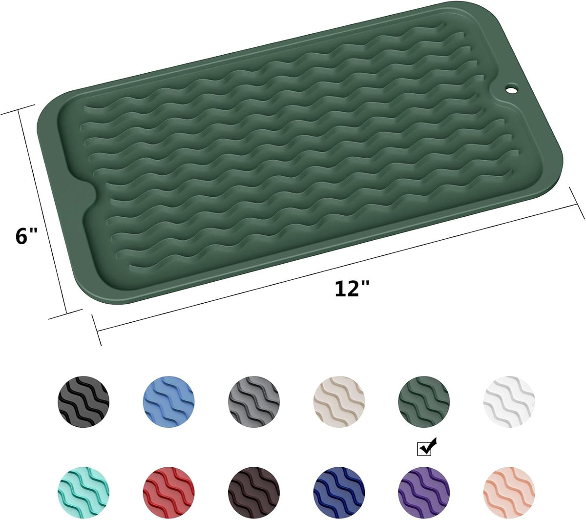 4-in-1 Silicone Mat: Air Fryer & Coffee Maker, 12"x12", Black