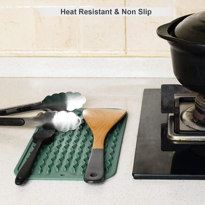 4-in-1 Silicone Mat: Air Fryer & Coffee Maker, 12"x12", Black