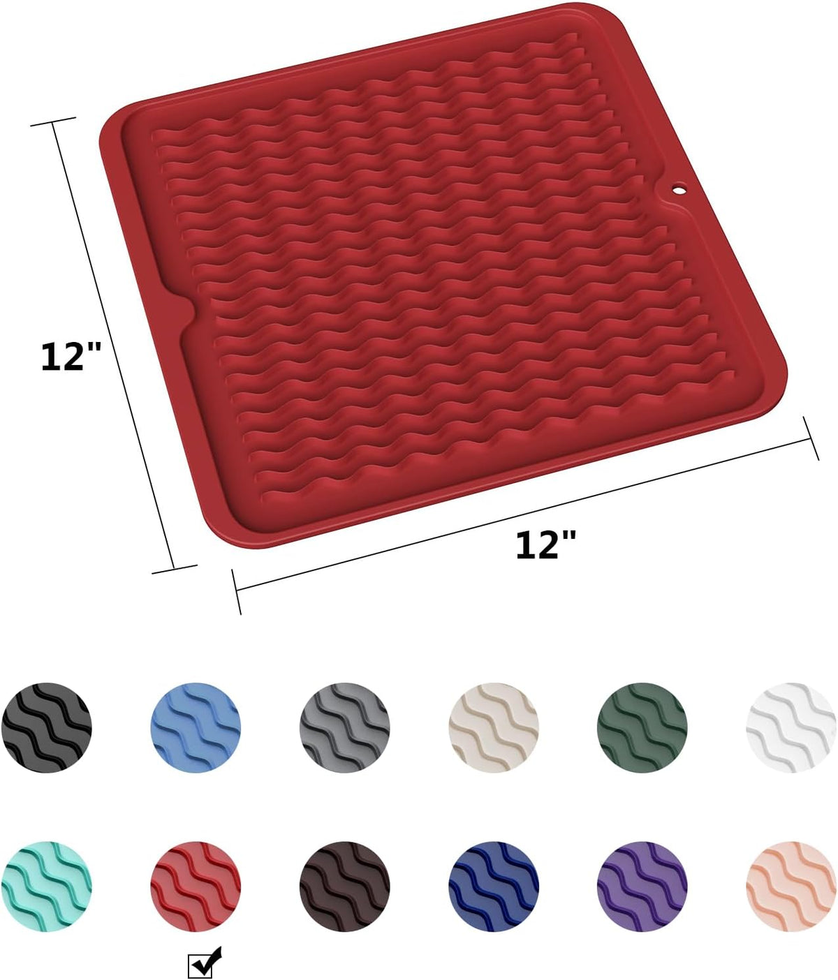 4-in-1 Silicone Mat: Air Fryer & Coffee Maker, 12"x12", Black