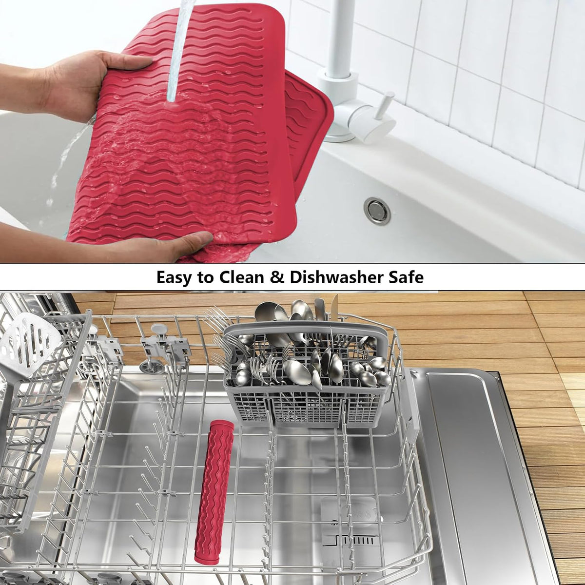 4-in-1 Silicone Mat: Air Fryer & Coffee Maker, 12"x12", Black
