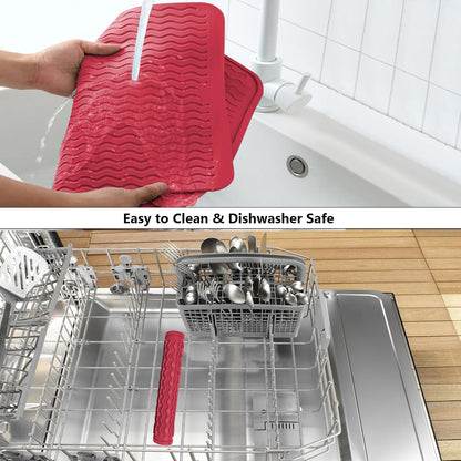 4-in-1 Silicone Mat: Air Fryer & Coffee Maker, 12"x12", Black