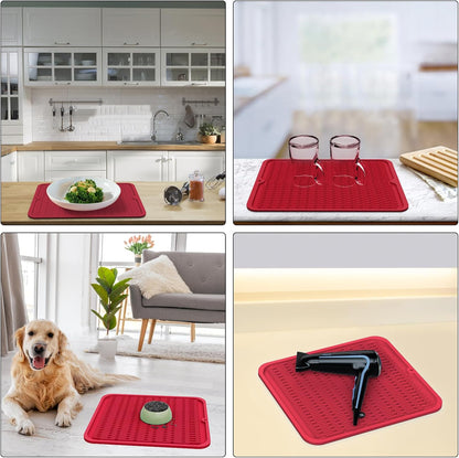 4-in-1 Silicone Mat: Air Fryer & Coffee Maker, 12"x12", Black
