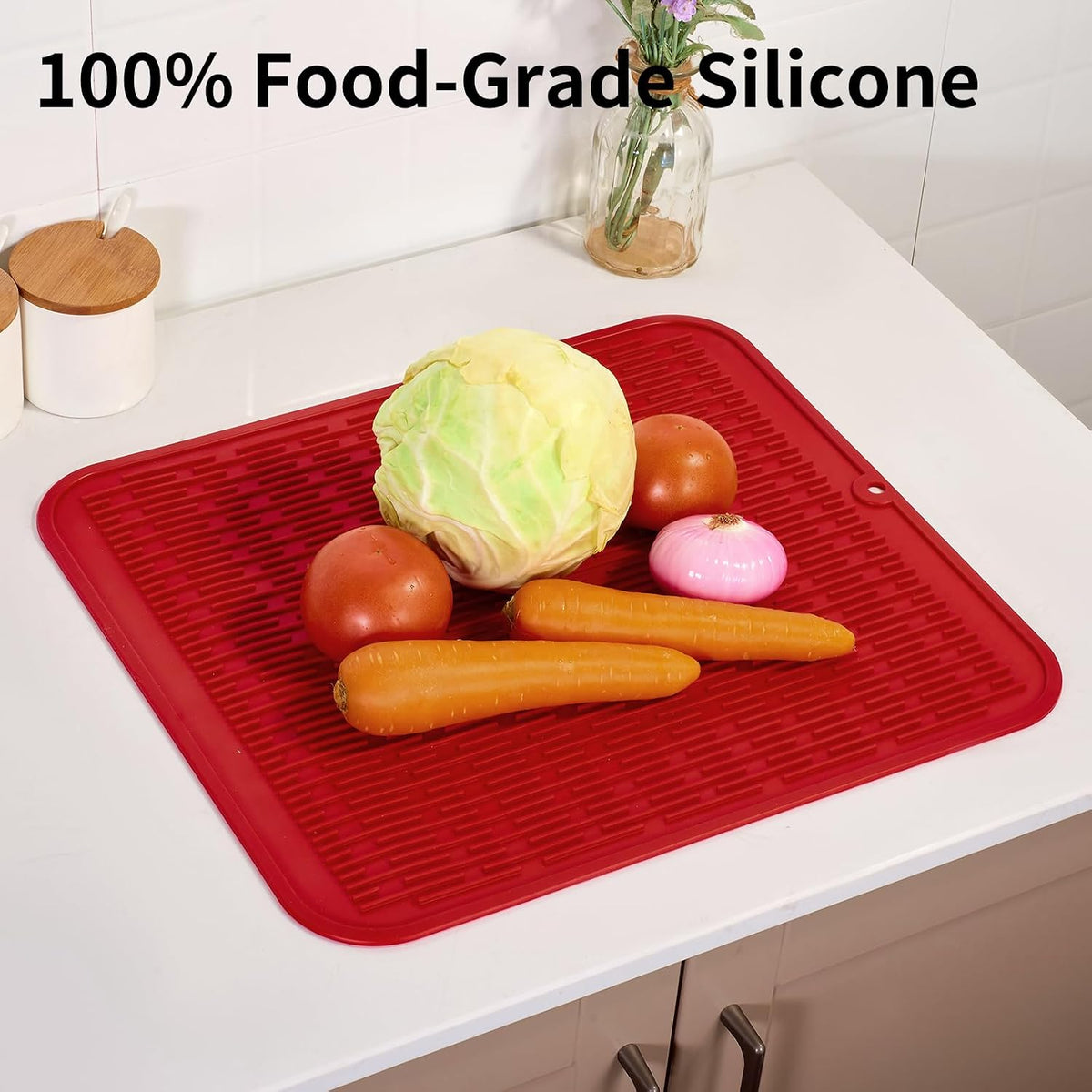 4-in-1 Silicone Mat: Air Fryer & Coffee Maker, 12"x12", Black