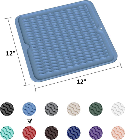 4-in-1 Silicone Mat: Air Fryer & Coffee Maker, 12"x12", Black