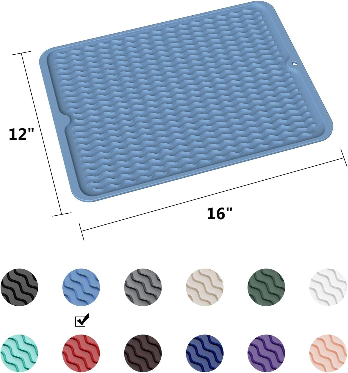 4-in-1 Silicone Mat: Air Fryer & Coffee Maker, 12"x12", Black