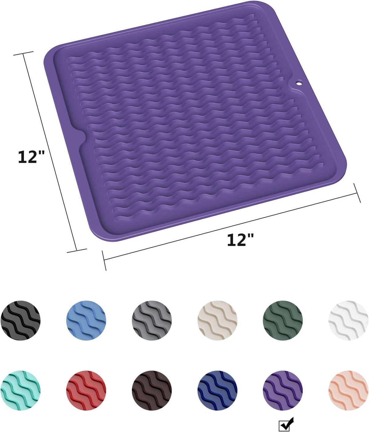 4-in-1 Silicone Mat: Air Fryer & Coffee Maker, 12"x12", Black