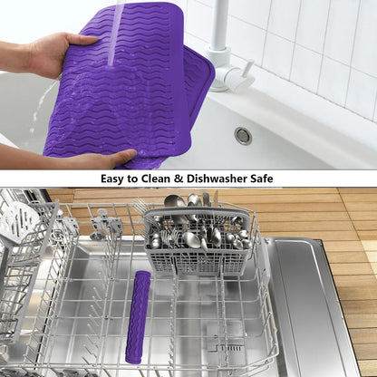 4-in-1 Silicone Mat: Air Fryer & Coffee Maker, 12"x12", Black