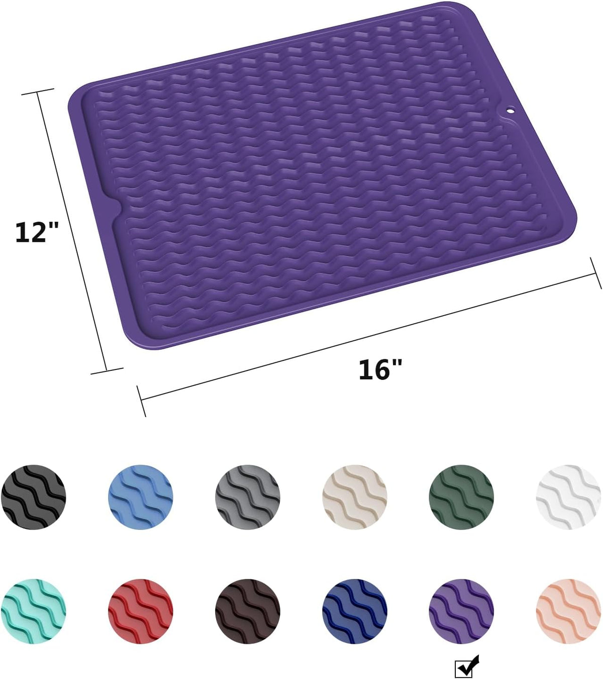 4-in-1 Silicone Mat: Air Fryer & Coffee Maker, 12"x12", Black