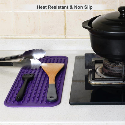 4-in-1 Silicone Mat: Air Fryer & Coffee Maker, 12"x12", Black