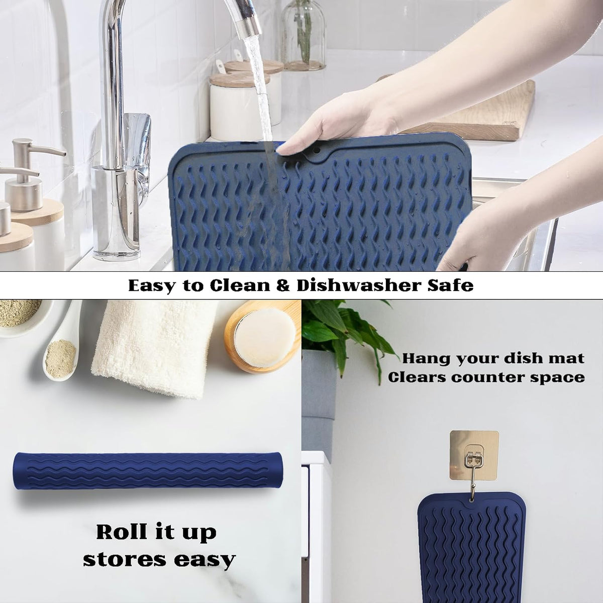 4-in-1 Silicone Mat: Air Fryer & Coffee Maker, 12"x12", Black