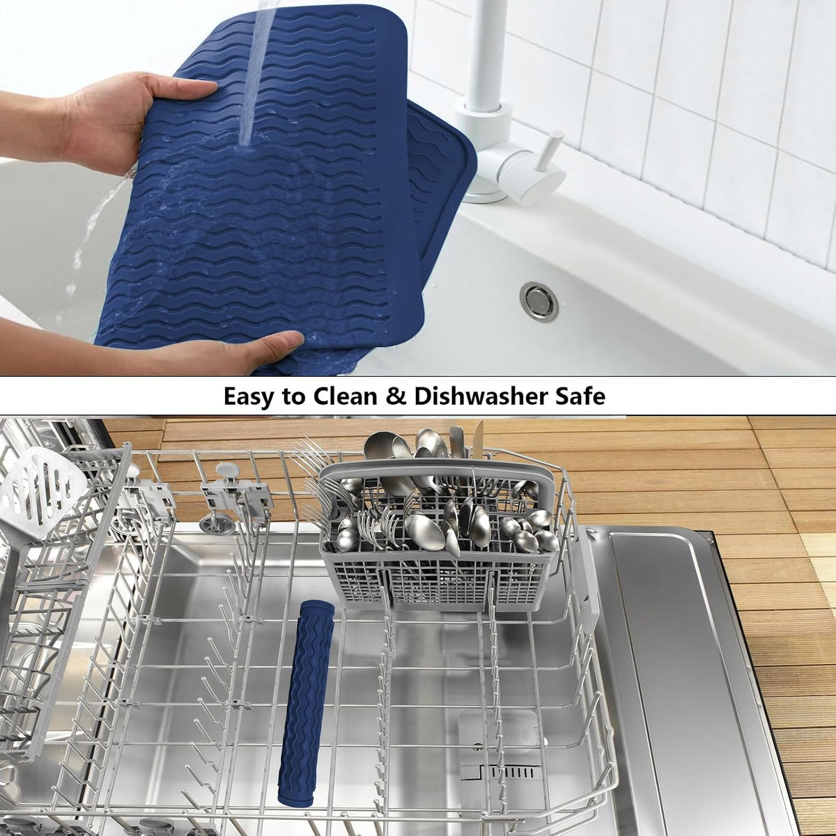 4-in-1 Silicone Mat: Air Fryer & Coffee Maker, 12"x12", Black