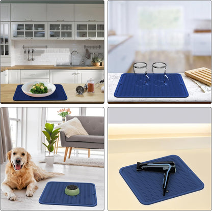 4-in-1 Silicone Mat: Air Fryer & Coffee Maker, 12"x12", Black
