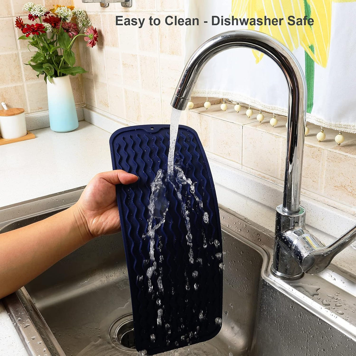 4-in-1 Silicone Mat: Air Fryer & Coffee Maker, 12"x12", Black