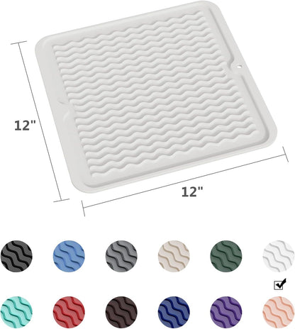 4-in-1 Silicone Mat: Air Fryer & Coffee Maker, 12"x12", Black