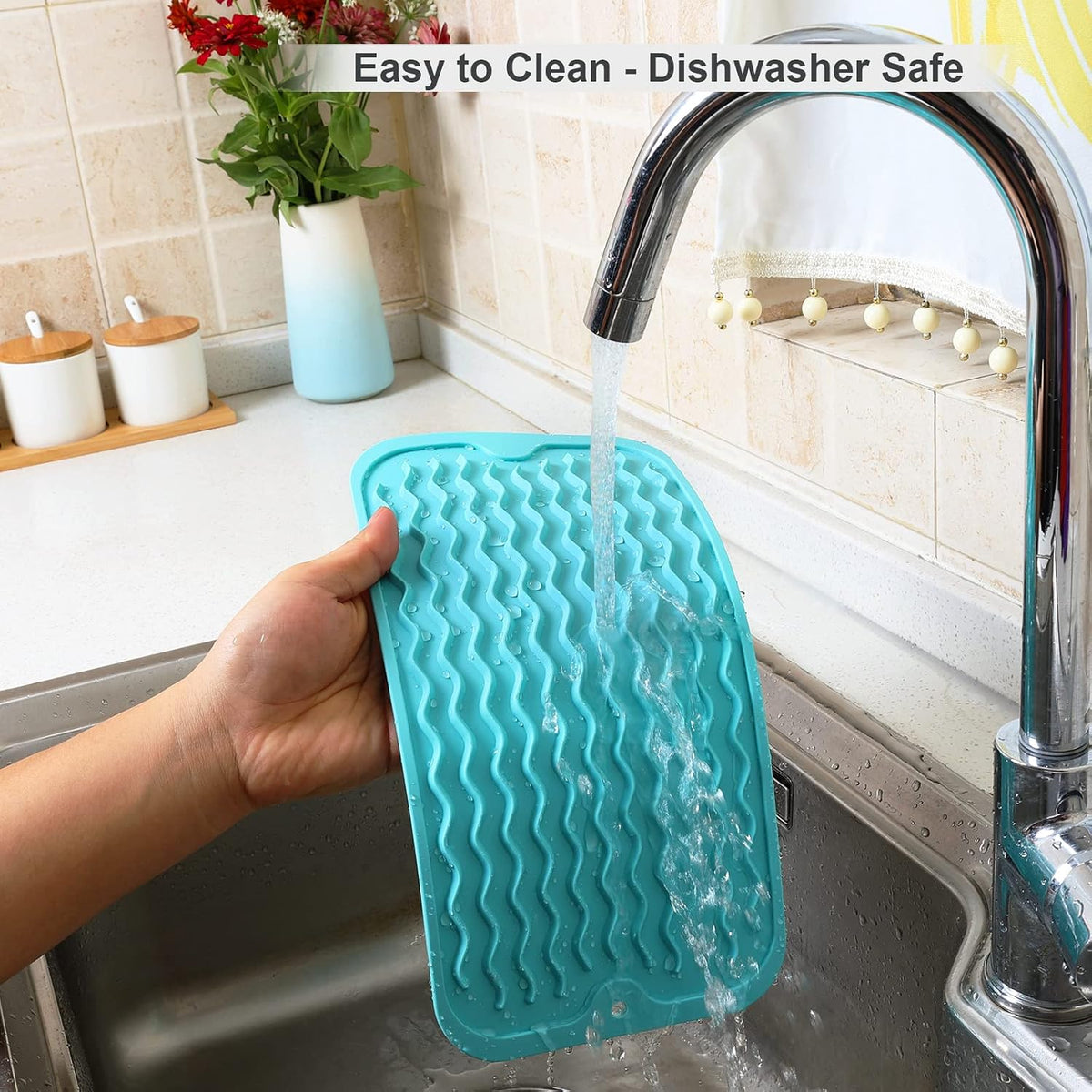 4-in-1 Silicone Mat: Air Fryer & Coffee Maker, 12"x12", Black