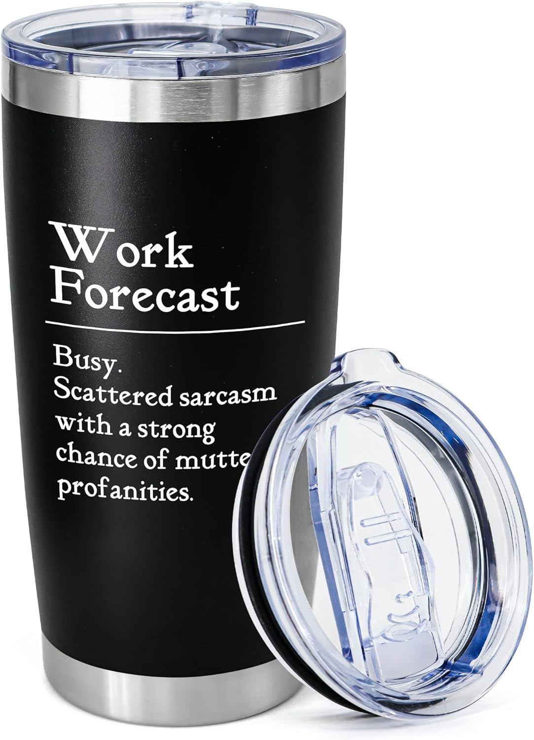 Funny Work Forecast Tumbler,Sarcastic Office Gifts for Coworkers Boss | 20oz Stainless Steel Travel Mug with Lid,Gag Birthday Cup,Mint Green