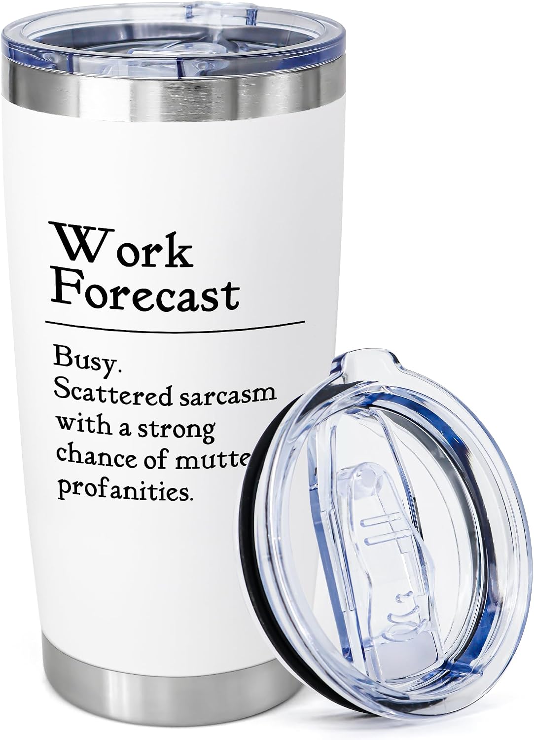 Funny Work Forecast Tumbler,Sarcastic Office Gifts for Coworkers Boss | 20oz Stainless Steel Travel Mug with Lid,Gag Birthday Cup,Mint Green