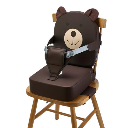 Toddler Booster Seat for Kitchen Chair with Backrest and Adjustable Strap (Black, OneSize)