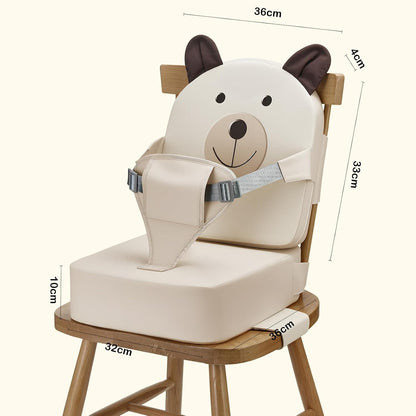 Toddler Booster Seat for Kitchen Chair with Backrest and Adjustable Strap (Black, OneSize)
