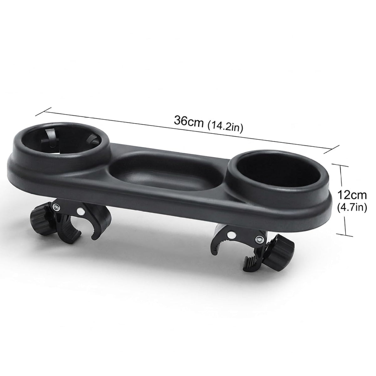 Stroller Snack Tray Attachment - Black Snack Tray for Stroller with Spill-Proof Cup Holders & Removable Dividers, Organizer for Baby Food and Drinks, for