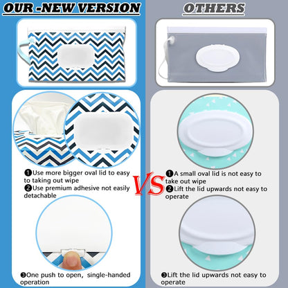 4 Packs Baby Wipes Dispenser,Portable Refillable Wipe Holder with Hanging Loop, Wet Wipes Container,Reusable Travel Baby Wipes Pouch for Indoor & Outdoor Using