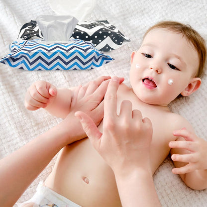 4 Packs Baby Wipes Dispenser,Portable Refillable Wipe Holder with Hanging Loop, Wet Wipes Container,Reusable Travel Baby Wipes Pouch for Indoor & Outdoor Using