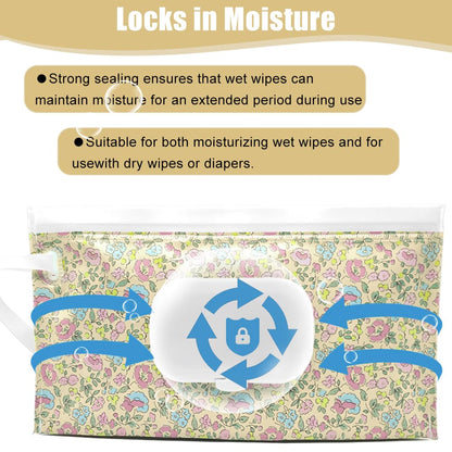 4 Packs Baby Wipes Dispenser,Portable Refillable Wipe Holder with Hanging Loop, Wet Wipes Container,Reusable Travel Baby Wipes Pouch for Indoor & Outdoor Using
