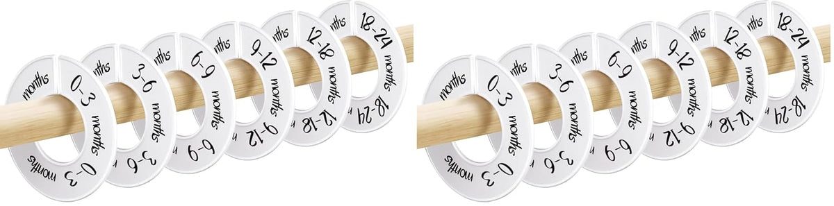 Baby Closet Dividers Unisex Baby Closet Organizer for Nursery Baby Clothes Size Age Dividers Fits 1.5" Rod 6 PCS