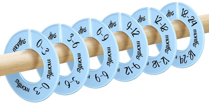 Baby Closet Dividers Unisex Baby Closet Organizer for Nursery Baby Clothes Size Age Dividers Fits 1.5" Rod 6 PCS