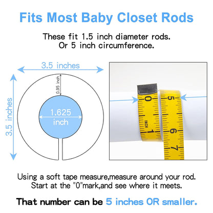 Baby Closet Dividers Unisex Baby Closet Organizer for Nursery Baby Clothes Size Age Dividers Fits 1.5" Rod 6 PCS