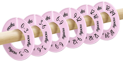 Baby Closet Dividers Unisex Baby Closet Organizer for Nursery Baby Clothes Size Age Dividers Fits 1.5" Rod 6 PCS