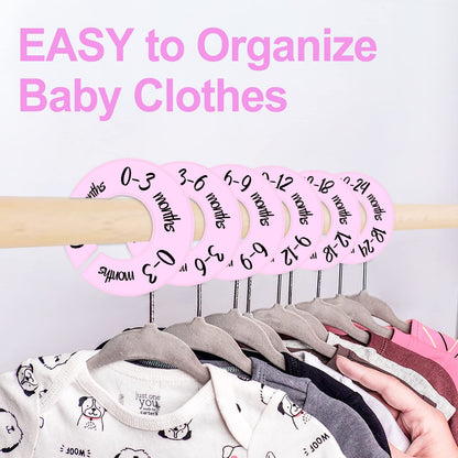 Baby Closet Dividers Unisex Baby Closet Organizer for Nursery Baby Clothes Size Age Dividers Fits 1.5" Rod 6 PCS
