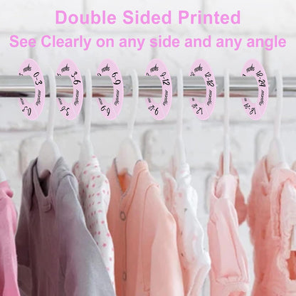 Baby Closet Dividers Unisex Baby Closet Organizer for Nursery Baby Clothes Size Age Dividers Fits 1.5" Rod 6 PCS
