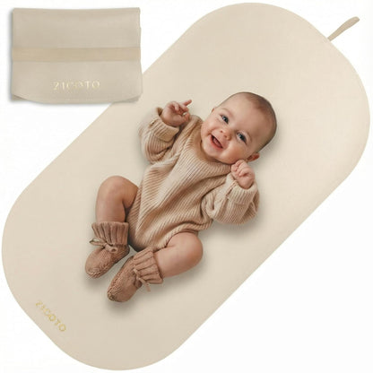 Beautiful Baby Diaper Changing Mat Made of Vegan Leather - Soft & Foldable