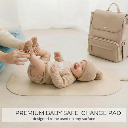 Beautiful Baby Diaper Changing Mat Made of Vegan Leather - Soft & Foldable