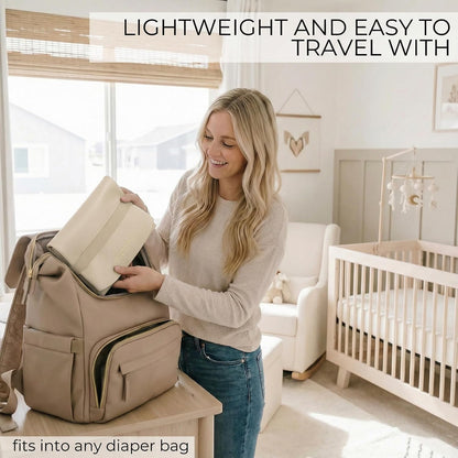 Beautiful Baby Diaper Changing Mat Made of Vegan Leather - Soft & Foldable
