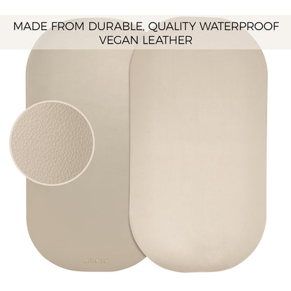Beautiful Baby Diaper Changing Mat Made of Vegan Leather - Soft & Foldable