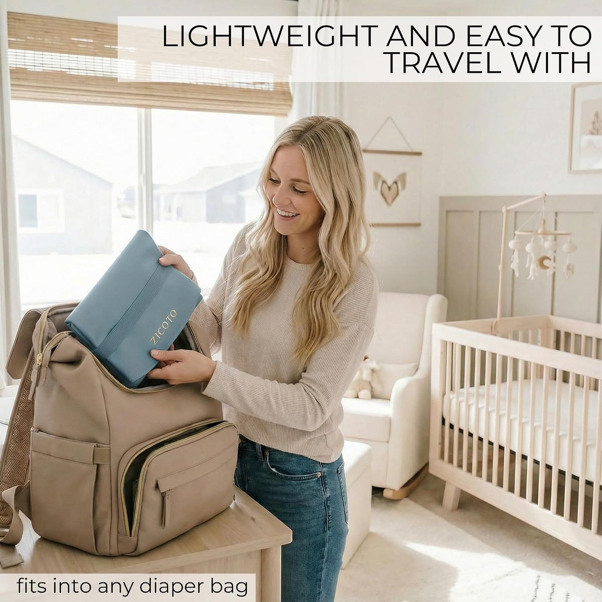 Beautiful Baby Diaper Changing Mat Made of Vegan Leather - Soft & Foldable