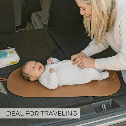 Beautiful Baby Diaper Changing Mat Made of Vegan Leather - Soft & Foldable