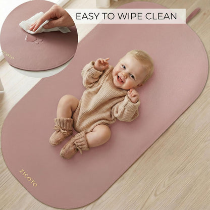 Beautiful Baby Diaper Changing Mat Made of Vegan Leather - Soft & Foldable