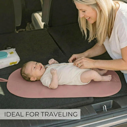 Beautiful Baby Diaper Changing Mat Made of Vegan Leather - Soft & Foldable